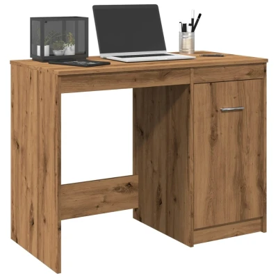 Afbeelding van vidaXL Bureau 100x50x76 cm bewerkt hout artisanaal eikenkleur