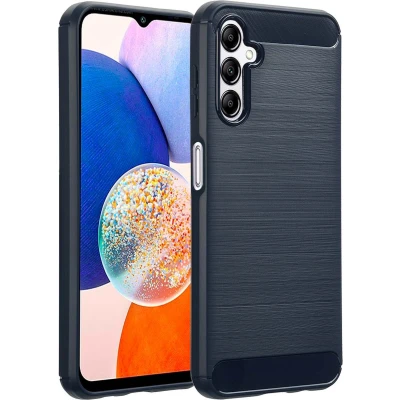 Afbeelding van imoshion Hoesje Geschikt voor Samsung Galaxy A14 (4G) / (5G) Siliconen Brushed Backcover Donkerblauw