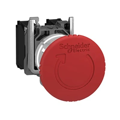 Afbeelding van Schneider Electric XB4BS8444 Paddestoelschakelaar Metalen frontring, Met NOT AUS schakelaar, Rond, Terugstelbaar 120 V/AC 6 A 2x NC IP66, IP67, IP69, IP69K 1