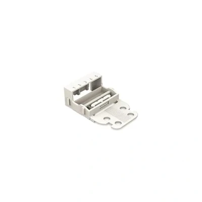 Afbeelding van BEVESTIGINGSADAPTER VOOR 5 DRAADSKLEMMEN SERIE 221 4 mm² MET KLIKVOETJE HORIZONTALE MONTAGE WIT