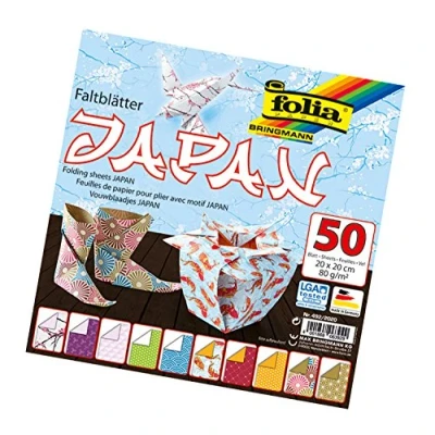 Afbeelding van folia 492/2020 Japanse vouwbladeren 20 x cm, 80 g/m², 50 vellen gesorteerd in 10 motieven ideaal voor prachtige figuren en vouwvormen