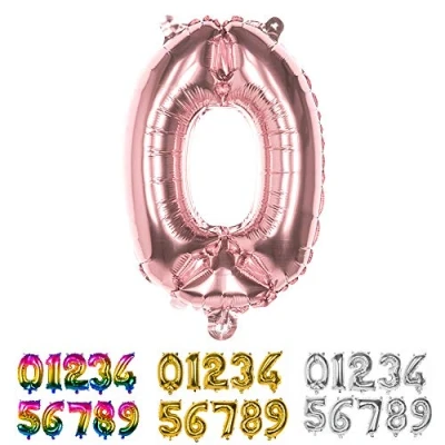 Afbeelding van Boland Folieballon &#039;0&#039; roségoud (36 cm) 0 Rose Goud Cijfer ballon