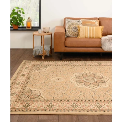 Afbeelding van Perzisch Tapijt Mirage Majesty Beige 120x170 Cm