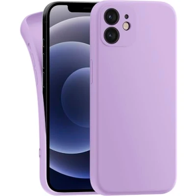 Afbeelding van MyGadget Beschermhoes compatibel met Apple iPhone 12 Mini, zachte en soepele hoes van TPU, extra dun licht, kleurrijk, beschermt tegen stoten krassen, paars