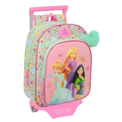 Afbeelding van Schoolrugzak met Wielen Disney Princess Bloom Groen Roze 26 x 11 67 cm 34