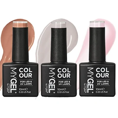 Afbeelding van MYLEE Gel nagellak, gelnagellak, nudes trio (3 x 10 ml), uv /led, nail art, manicure, pedicure, voor professioneel gebruik in schoonheidssalon of thuis, houdt lang en grijs aan te brengen