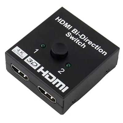 Afbeelding van SeKi 2 in 1 HDMI schakelaar, bidirectionele 4K @ 60Hz HDR HDCP2.3 3D voor Blu ray Xbox PS4 PS5 Roku Fire Stick HDTV Monitor Zwart