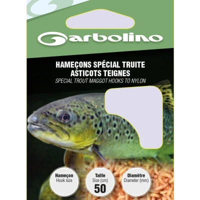 Afbeelding van Garbolino Onderlijn Speciaal Forel Maden Wasmot 50cm 10pcs Maat : Haak 16 0.12mm