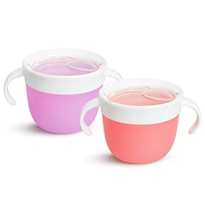 Afbeelding van Munchkin 2 delige snackbeker, roze/oranje