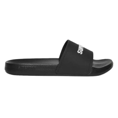 Afbeelding van Superdry Badslippers, Heren, Maat: 42, Black ecru Kunststof/ textiel