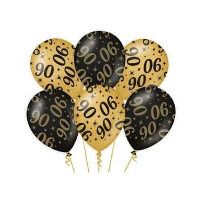Afbeelding van Ballonnen 90 jaar 30cm 6 stuks