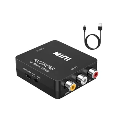 Afbeelding van Ablewe RCA naar HDMI adapter, converter AV Mini videosignaal, ondersteunt 1080P met USB oplaadkabel voor laptop, Xbox PS2, PS3 enz.