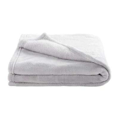 Image de doux nid couverture microdoux gris perle 75x100 cm