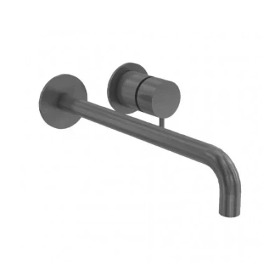 Afbeelding van Waterevolution Flow inbouw wastafelkraan PVD Gun Metal met uitloop 15cm T116BME 15