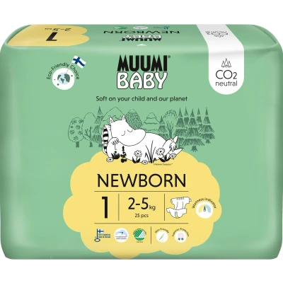 Afbeelding van Muumi Baby luiers maat 1 2 5 kg 25 stuks