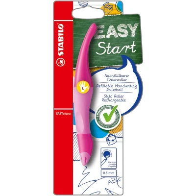 Afbeelding van STABILO EASYoriginal Ergonomische Rollerball Linkshandig Blauwe Inkt Navulbaar Roze