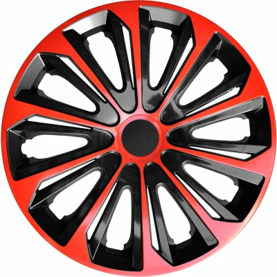 Afbeelding van NRM Strong Duo Wieldoppen 16&quot; Set van 4 stuks / Kunststof Rood/zwart