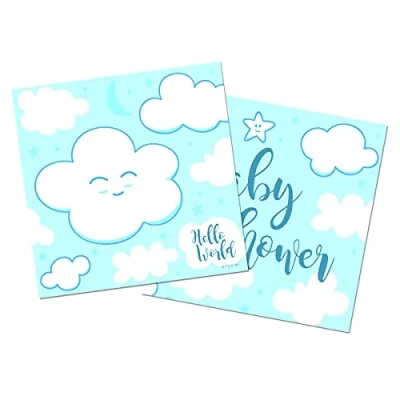 Afbeelding van Folat Servetten Baby Shower Blauw (20 stuks)