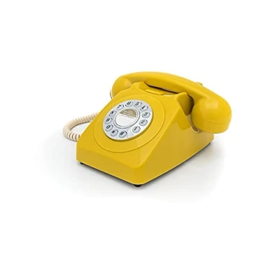 Afbeelding van GPO 746PUSHMUS Telefoon retro jaren ‘70, druktoetsen, mosterdgeel