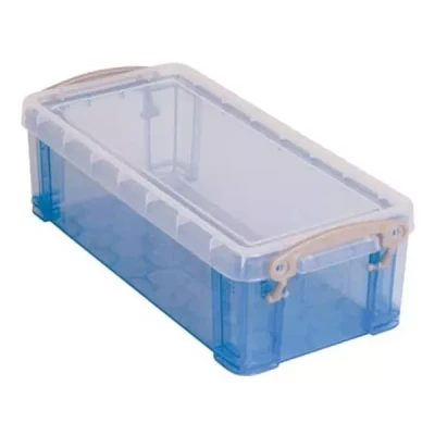 Afbeelding van Really Useful Box 0,9 Liter, Transparant Blauw Opbergdoos