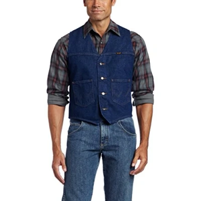 Afbeelding van Wrangler Ongevoerd jeansvest Denim Vest Heren, #NAME?