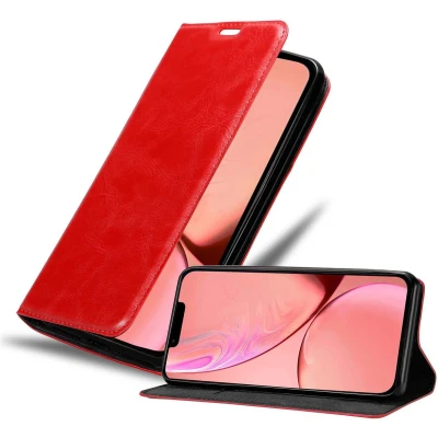 Afbeelding van Cadorabo Hoesje geschikt voor Apple iPhone 13 in APPEL ROOD Beschermhoes met magnetische sluiting, standfunctie en kaartvakje Book Case Cover Etui
