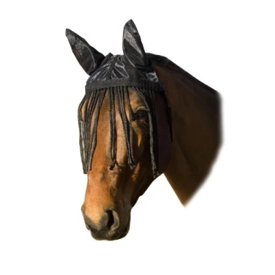 Afbeelding van USG Vliegenmasker Paard Vliegenkap Zwart Met Oorbescherming Extra Groot
