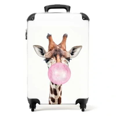 Afbeelding van NoBoringSuitcases.com® Kinderkoffer giraf Handbagage koffertje kind 55x35x25