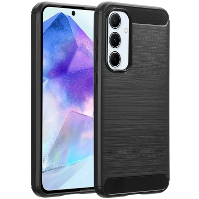 Afbeelding van imoshion Hoesje Geschikt voor Samsung Galaxy A55 Siliconen Brushed Backcover Zwart