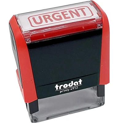 Afbeelding van Trodat X Print 43512 &quot;URGENT&quot; een auto rood