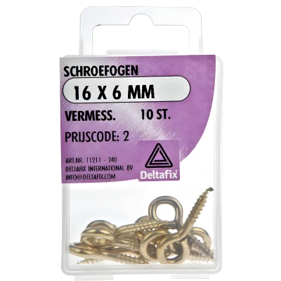 Afbeelding van Deltafix Schroefogen vermessingd 16x6 mm 10 stuks