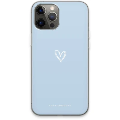 Afbeelding van Case Company® hoesje geschikt voor iPhone 13 Pro Max Klein Hart Blauw Soft Cover Telefoonhoesje Bescherming aan alle Kanten en Schermrand
