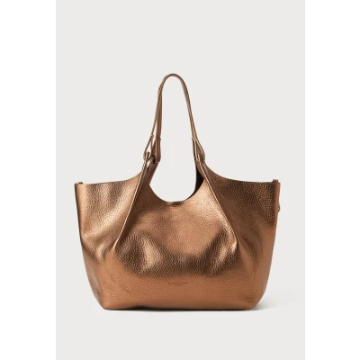 Afbeelding van GIANNI CHIARINI Leren shopper schoudertas Dua Shopping Bag Toasted T. Moro brons