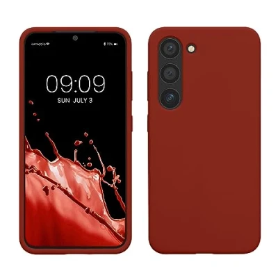 Afbeelding van kwmobile telefoonhoesje geschikt voor Samsung Galaxy S23 Hoesje met siliconen coating Smartphone case in spice rood