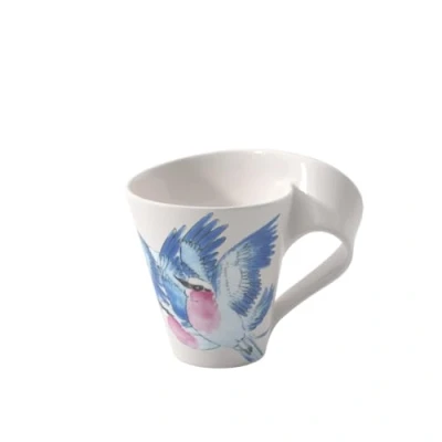 Afbeelding van Villeroy &amp; Boch NewWave Caffè Koffiemok &quot;Rollier met lange strengen&quot;, 300 ml, Hoogte: 11 cm, premium porselein, paars