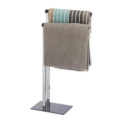 Afbeelding van handdoekdrager 2 armig 82 x 46 20 cm staal vrijstaand badkamer
