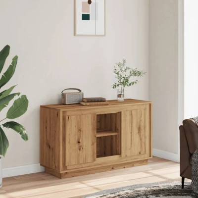 Afbeelding van Dressoir 102x35x60 cm bewerkt hout artisanaal eikenkleurig