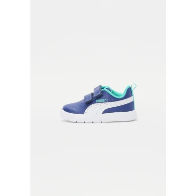 Afbeelding van Puma Courtflex V3 Sneakers laag voor kinderen, Maat: 20, Blue crystal/white/aquatic Imitatieleer/ textiel