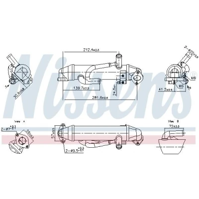 Afbeelding van NISSENS 989456 EGR koeler Zonder onderdruk Bypass