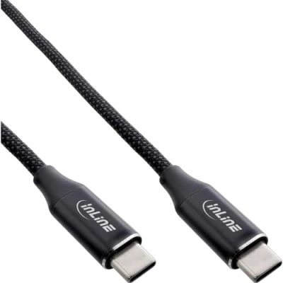 Afbeelding van Magnetische USB C Kabel 2.0 100W PD Nylon sleeve 1 meter Zwart