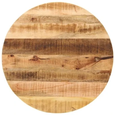 Afbeelding van Tafelblad rond Ø 80x1,5 cm massief ruw mangohout