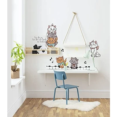 Afbeelding van Komar Disney 14106h Aristokatten muursticker 50 x 70 cm (breedte hoogte) 7 stuks Maria, hertogin, Toulouse, decoratieve sticker, muursticker, wanddecoratie, kinderkamer