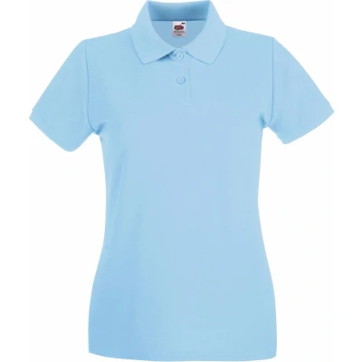 Afbeelding van Fruit Of The Loom Dames Fit Premium Poloshirt Met Korte Mouwen (Hemel Blauw) Maat L