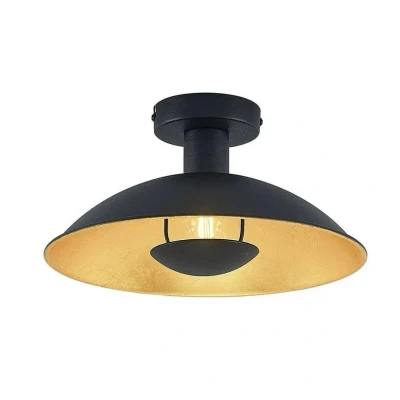 Afbeelding van Lindby plafondlamp 1licht ijzer H: 16 cm E14 zwart, goud