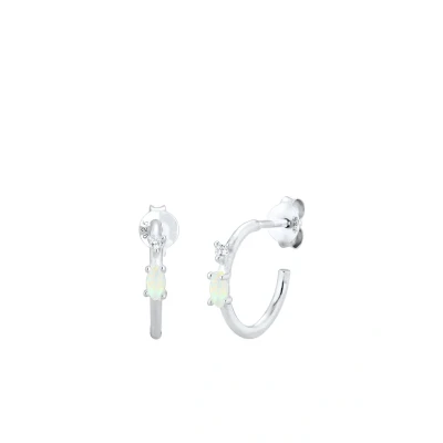 Afbeelding van Elli Hoops Minimal Oorbellen silvercoloured, Dames, Maat: One Size, Silver coloured
