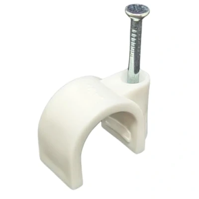 Afbeelding van Lumonic 100 x slangklem 14 mm voor witte kabel met 30 spijker bijvoorbeeld bevestiging aan de muur kabelbinders dif