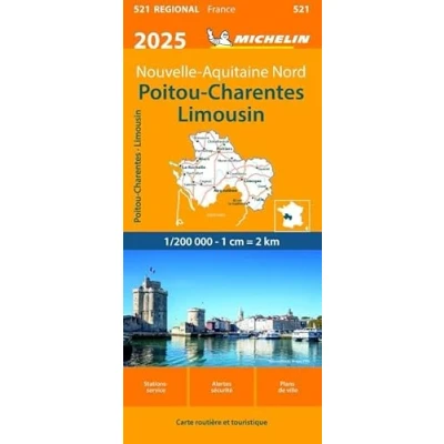 Afbeelding van Regionale kaarten Michelin 521 Poitou Charentes 2025