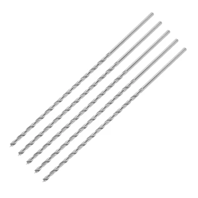 Afbeelding van ENT 50444 houtspiraalboor Ø 4 mm in verpakking van 5, extra lang 200 mm, met centreerpunt en voorfrees, D x NL 135 GL cilindrische schacht, high speed staal
