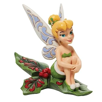 Afbeelding van Disney Traditions Tinkerbell Sitting in Holly Figurine 13cm