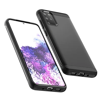 Afbeelding van JETech Schokbestendige beschermhoes voor Samsung Galaxy S20 (niet Plus), dubbele bescherming, robuust, met schokbestendige, (zwart)